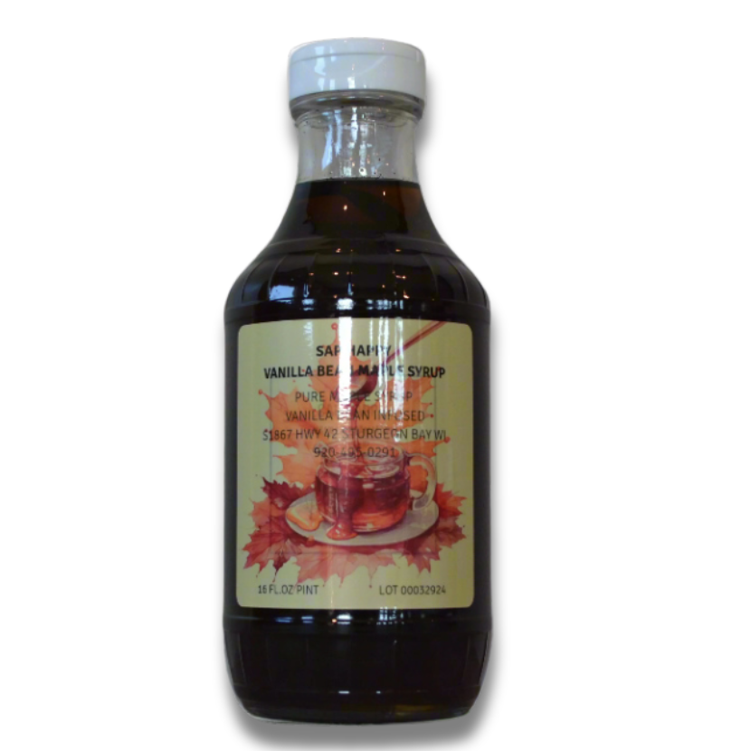 Vanilla Bean Pure Maple Syrup - 1 pint - Sap Happy Maple